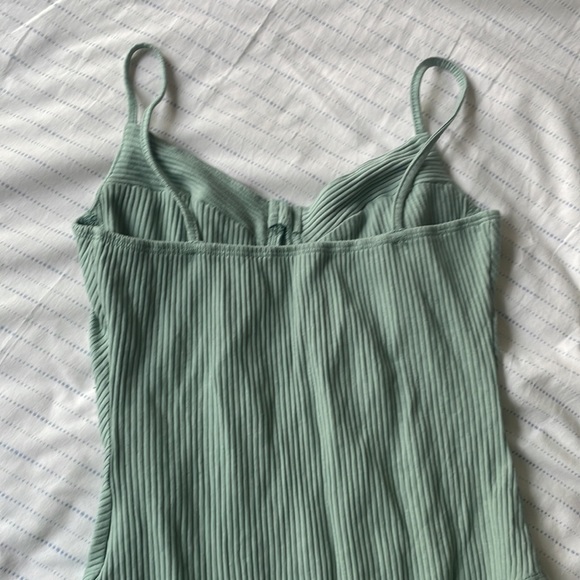 SAGE GREEN RIBBED BODYSUIT - Picture 3 of 3